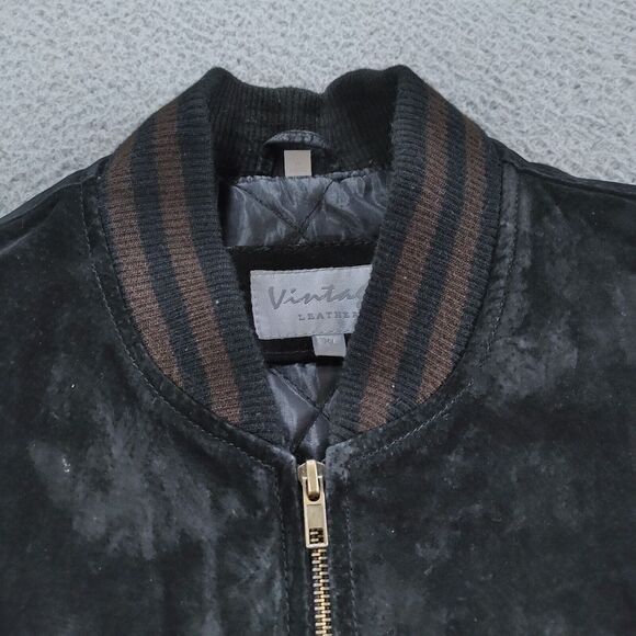 Vintage Seude Leather Varsity Jacket Mens XL Brown & Black Thick Lined - Picture 4 of 16